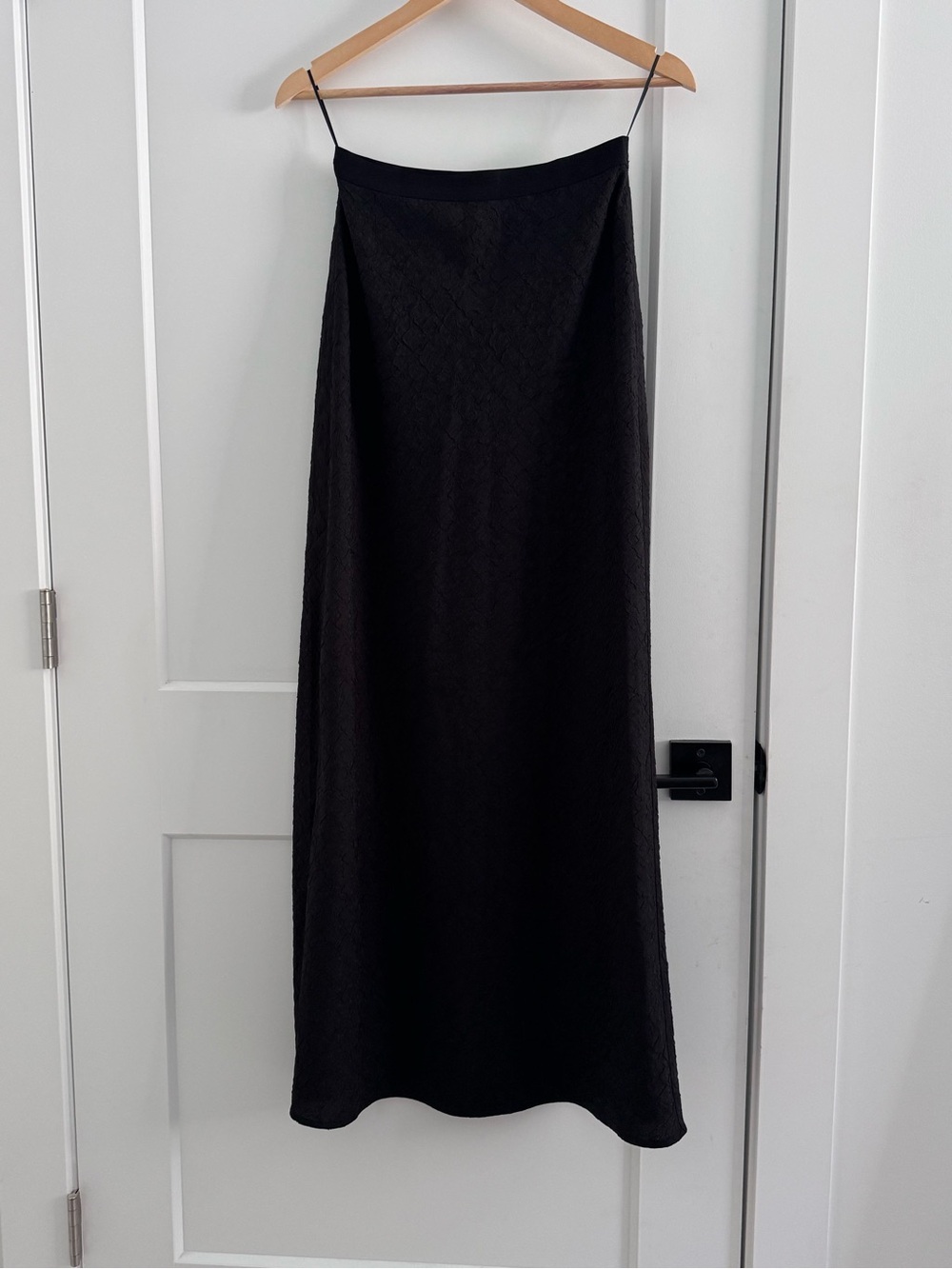 Propaganda Textured Black A-Line Maxi Skirt